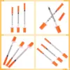 5Pcs 1ml Disposable Veterinary Syringe Plastic Sterile Syringe Orange Cap With Needles For Pet Farm Animal Cattle Sheep Horses 1