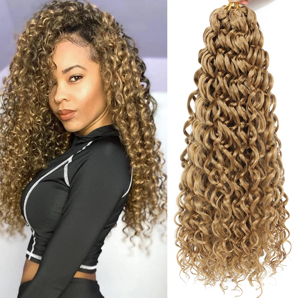 

18 Inch GoGo Curl Crochet Hair Beach Curl Water Wave Crochet Hair Ombre Synthetic Bohemian Crochet Braid Deep Wave Braiding Hair