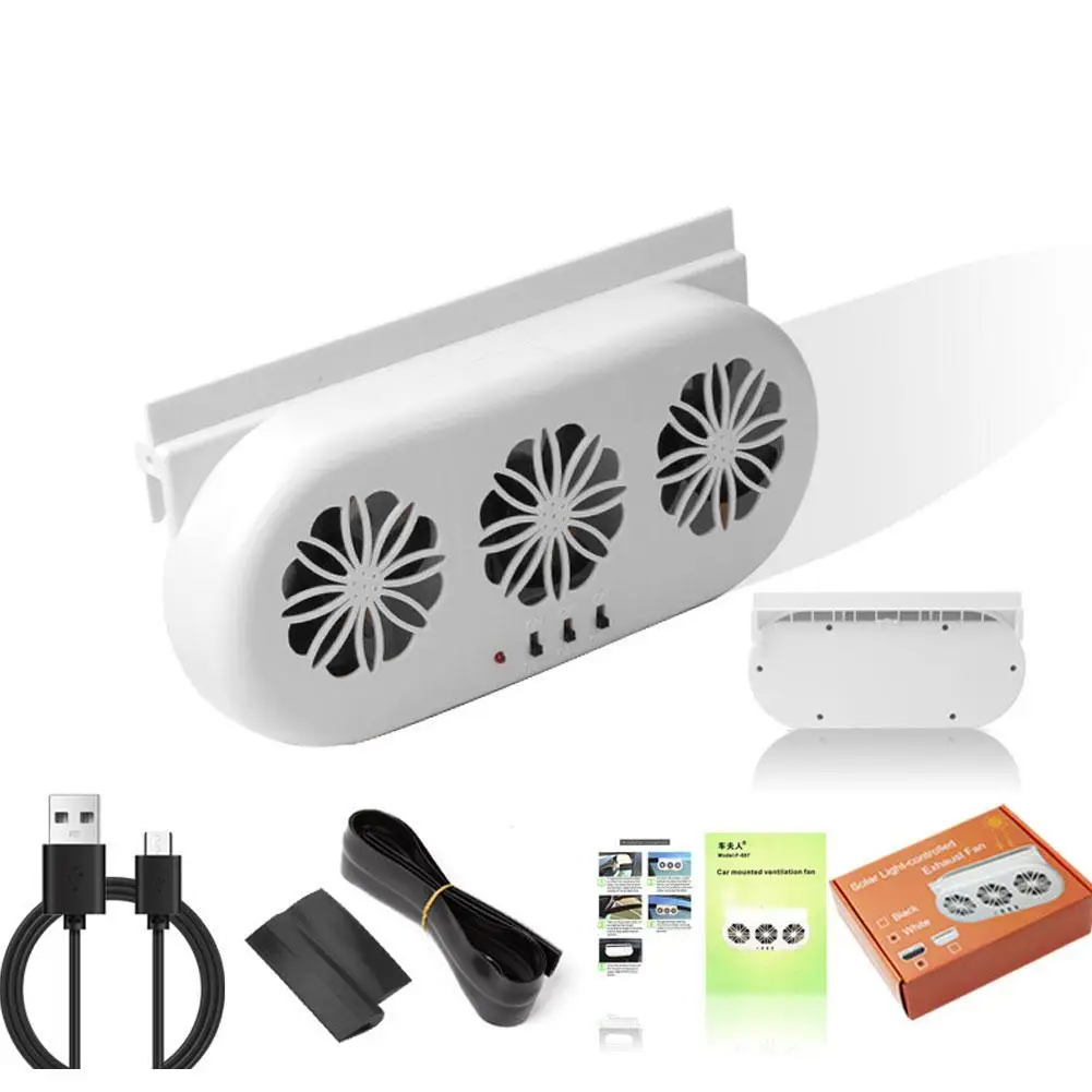 

Solar Powered Car Fan USB Car Air Circulation Cooler Energy Saving Car Window Exhaust Fan Summer Cooling Fan Auto Ventilator