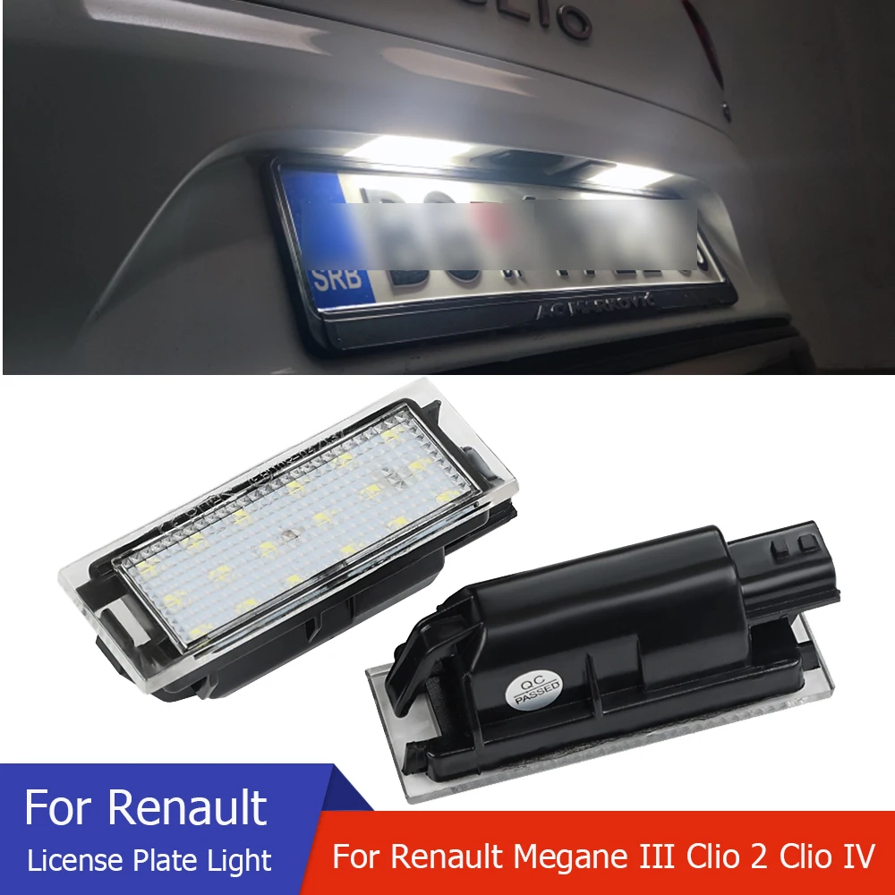 

LED Number License Plate Light For Renault Megane 3 Canbus No Error Waterproof License Plate Light For Renault Megane 2 Espace 4
