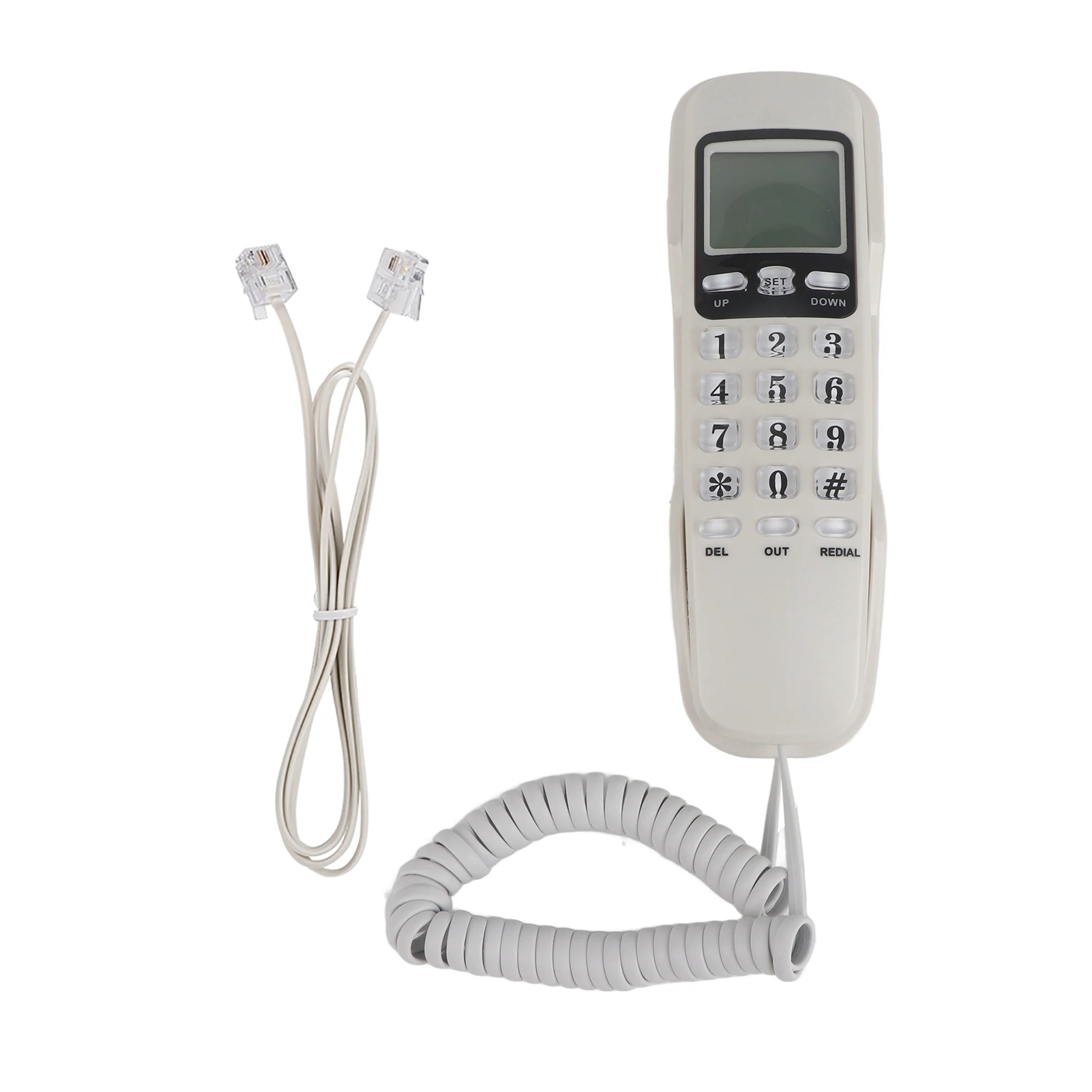 Caller ID Telephone KX-T888CID English White LCD Dispaly Telephone Mini Wall Landline with Dual Caller ID System For Home