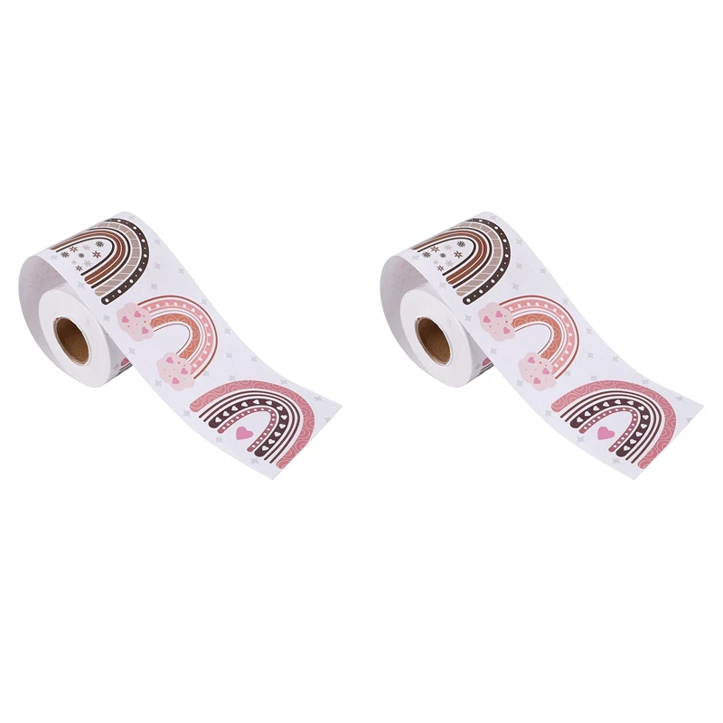 

Радужные доски BAAY для объявлений в стиле бохо, радужные границы с прямыми краями, украшение для класса или дома, 2 шт., 20 м