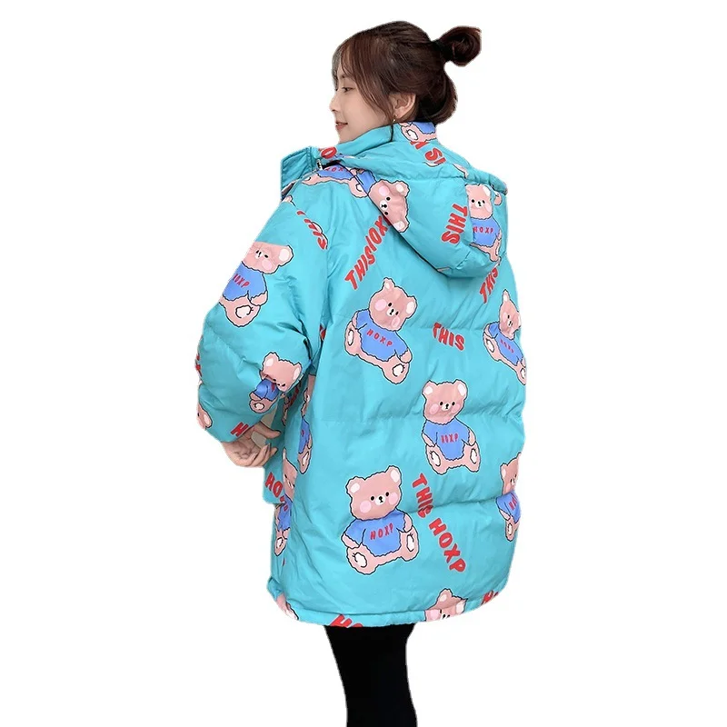 Japanese Sweet Kawaii Cotton Coat Women Winter Plus Velvet Thickening Down Jacket Girl Student Snow Wear Outerwear parkas black