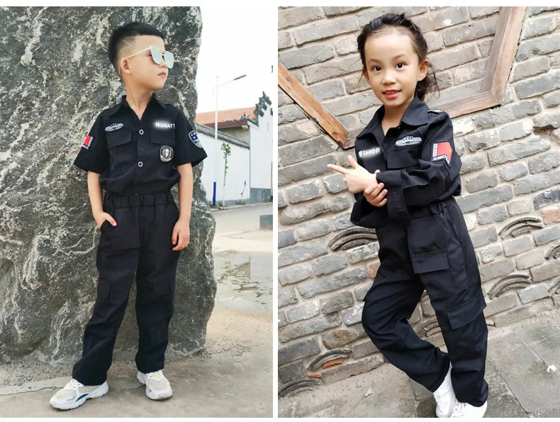 Costume de policier américain pour enfants, déguisement de policier pour  garçons, ensemble uniforme de flic avec accessoires - AliExpress