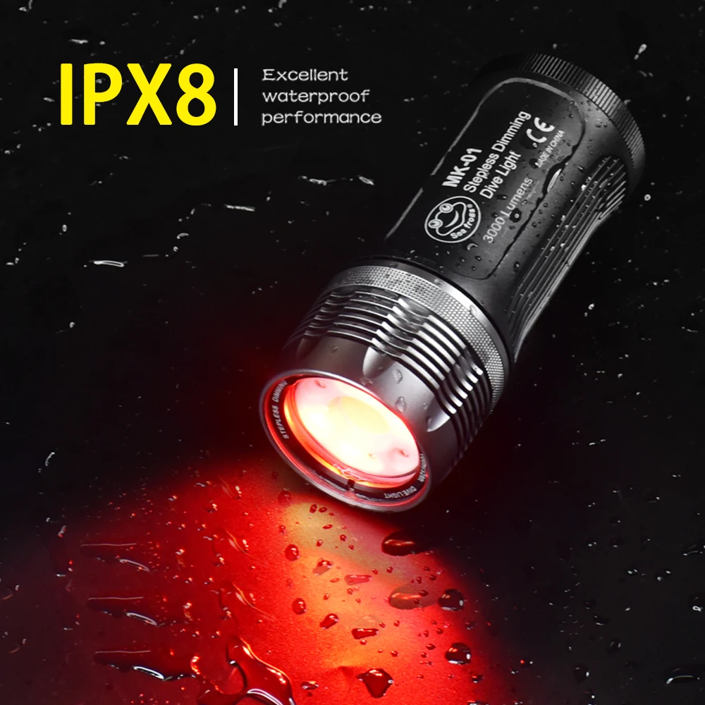 Seafrogs MK-01 Professional Diving Flashlight Underwater Diving Strobe Light 100