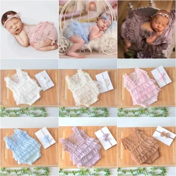 Vestito da neonata vestito da fotografia neonato pagliaccetto di pizzo principessa foto tiro abbigliamento