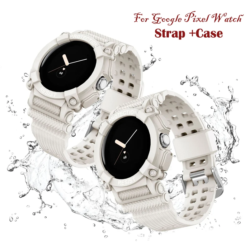 Custodia Con Cinturino Per Google Pixel Watch Band Per Pixel Watch Tpu Belt Hollow Cover Protettiva Bracciale In Silicone Pixel-2022 Cinturini