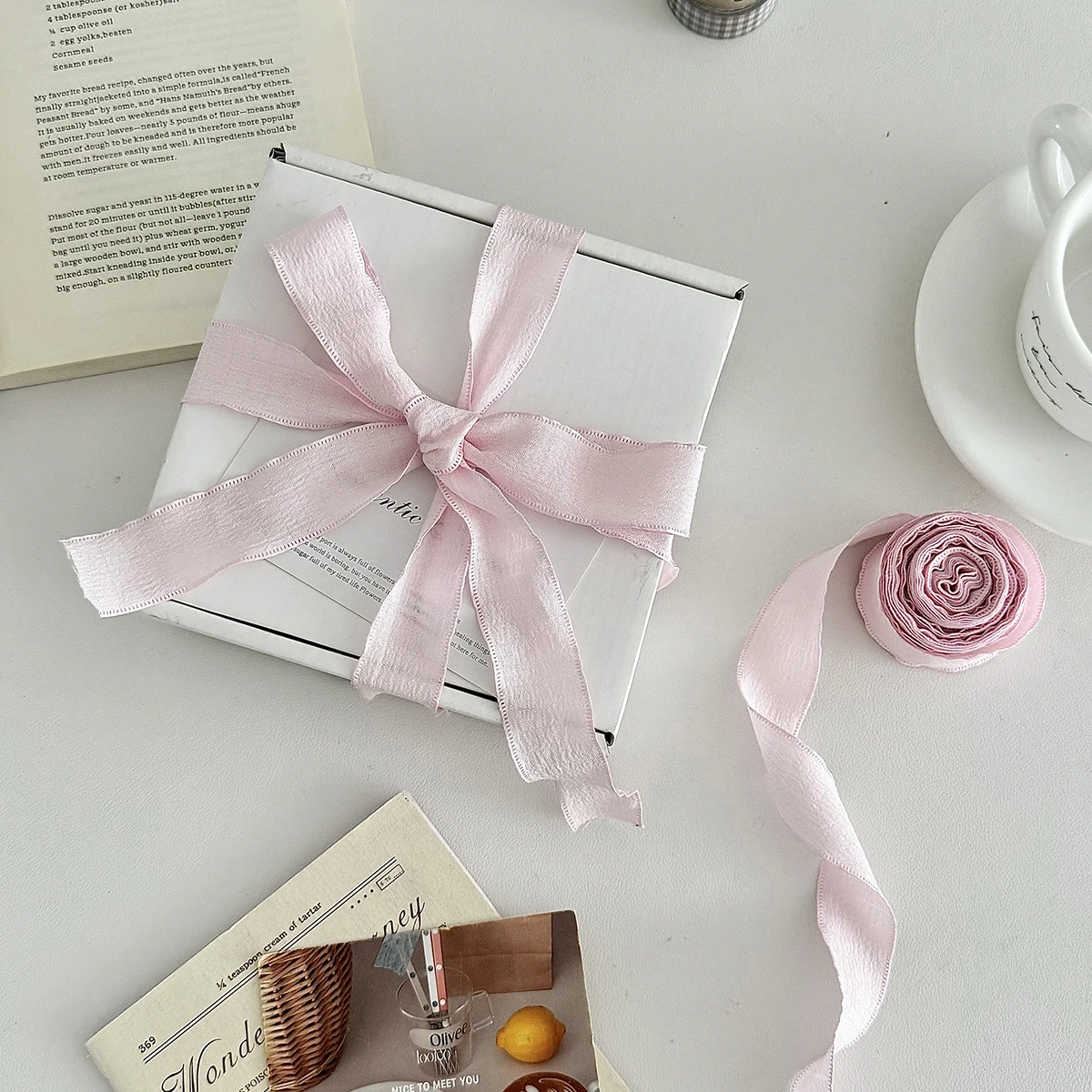 Fishtail Yarn Ribbons Wave Edge Pleated Chiffon Ribbon Gifts Packaging Material Wedding Birthday Party Flower DIY decor 1pc