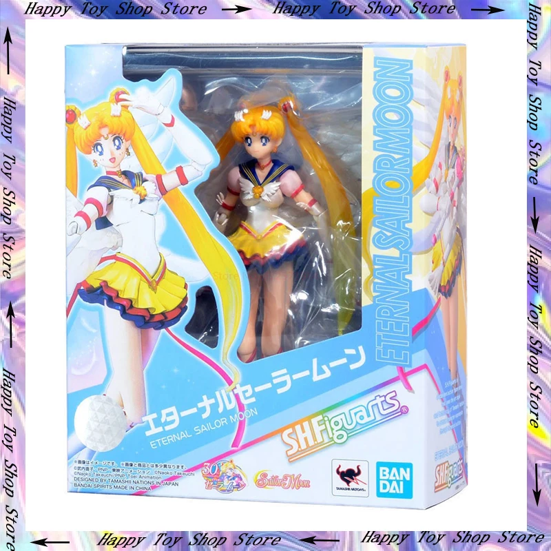 

14cm Lcfun Original Genuine Figure Shfiguarts Tsukino Usagi Sailor Moon Eternal Moon Genuine Shf Pvc Model Toys Halloween Gifts