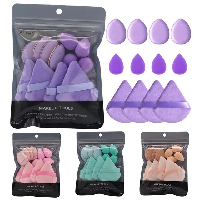 Éponge de maquillage en velours doux pour femme, mini bouffée de doigt, fond de teint cosmétique, accessoires de beauté, outils de beauté, 12 pièces 1