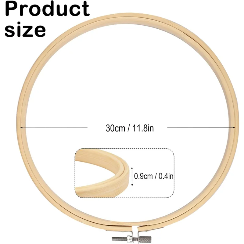 15PCS Bamboo Embroidery Hoops Set Kit 2 Inch Embroidery Hoop Set Adjustable In Bulk For Needlework, Sewing And Crafts