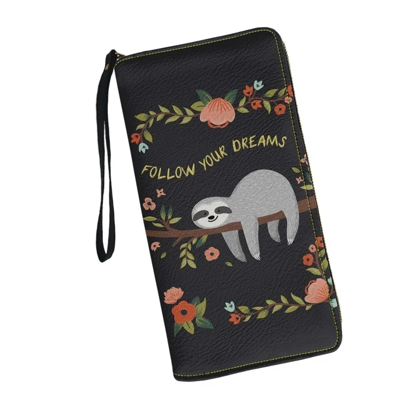 

Belidome Womens Clutch Wallet Sloth Floral Print RFID Blocking Wristlet Wallets Credit Cards Purse for Ladies Teenage Girls