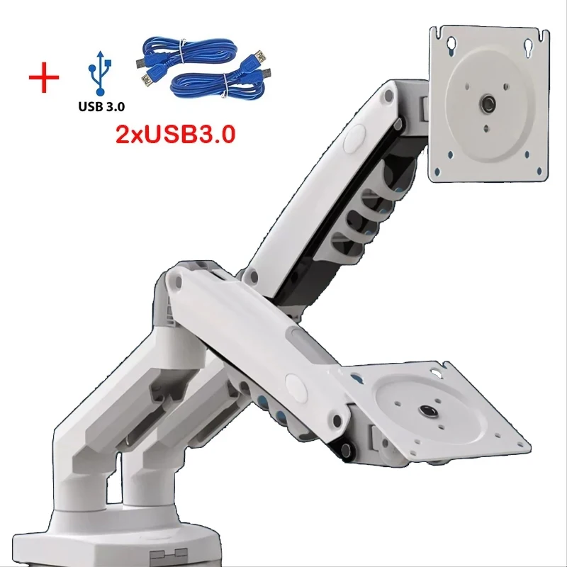 Suporte Monitor de Braço Duplo 1730 Suporte de Montagem Carga 2-9 kg Cor Branca nb F160 - Imagem 6