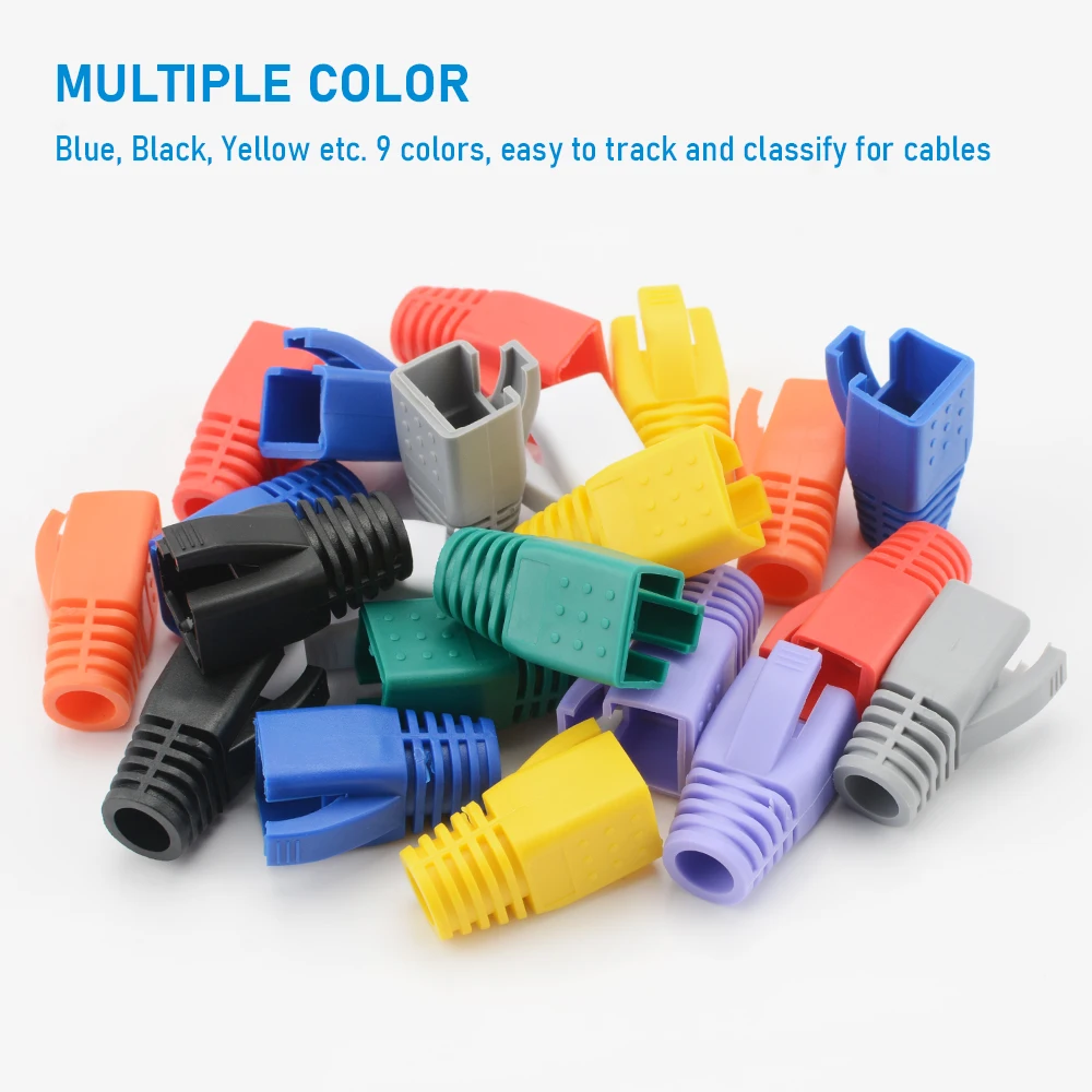 50pcs OD7.0 케이블 커넥터 플러그 커버 CAT6 CAT7 RJ45 이더넷 네트워크 케이블 10 색 스트레인 릴리프 부츠