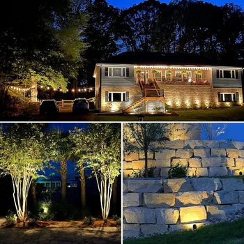 All-In-One LED Landscape Lighting Kit, 8-Pack Low Voltage Lights, 3000K Waterproof Outdoor Uplights 6