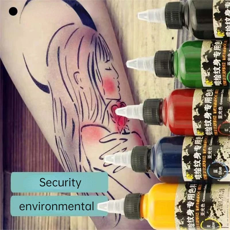 30ML/100ML temporary spray tattoo ink semi permanent makeup airbrush fake tattoo painting pigment for body art beauty supplies tattoo ink tattoo ink pigment