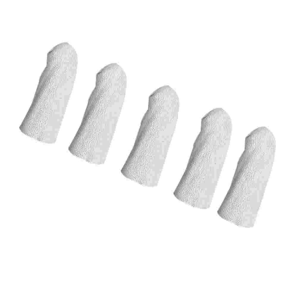 

5 Pcs Heat Insulation Finger Sleeve Guard Cots Prevent Injury Protector Jewelry Making White