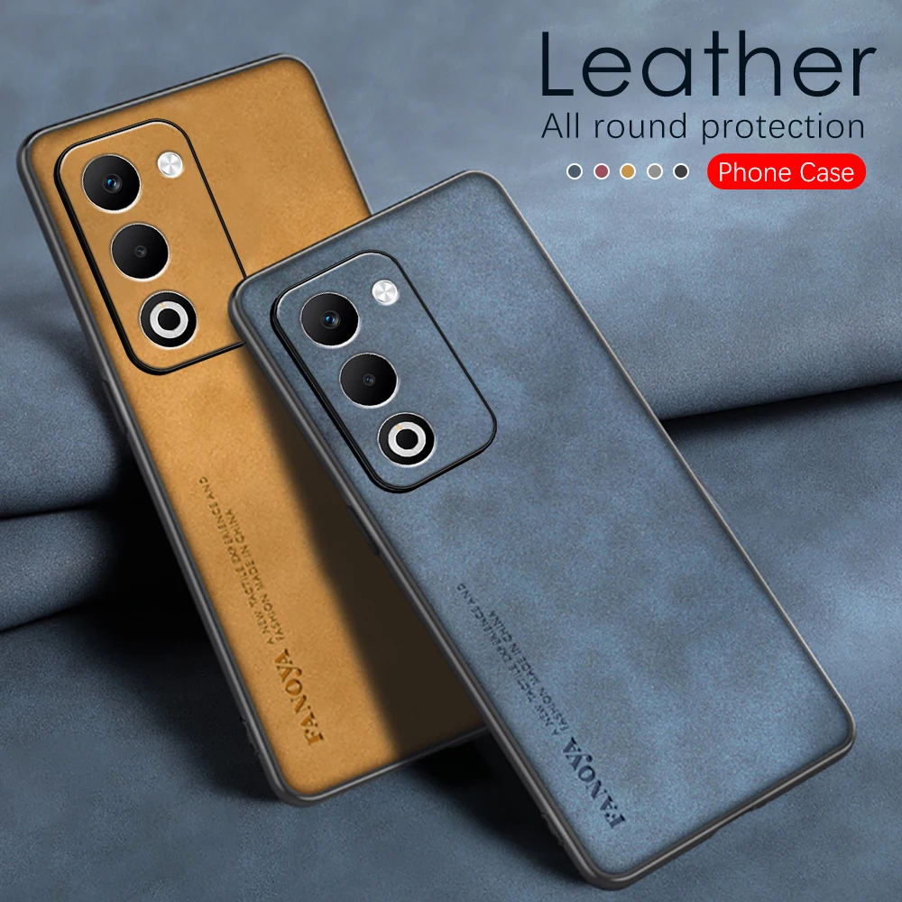 Vintage Sheepskin Leather Case with TPU Soft Frame Protection