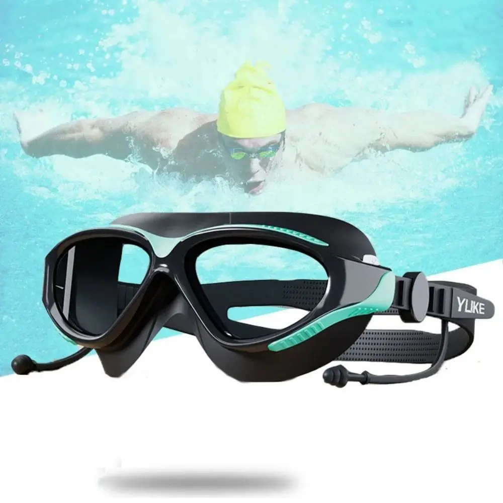 

Waterproof Adult Swim Goggles Anti-Fog Professional HD Silicone Goggles with Earplugs Swimming Accessories Diving Sports Eyewear