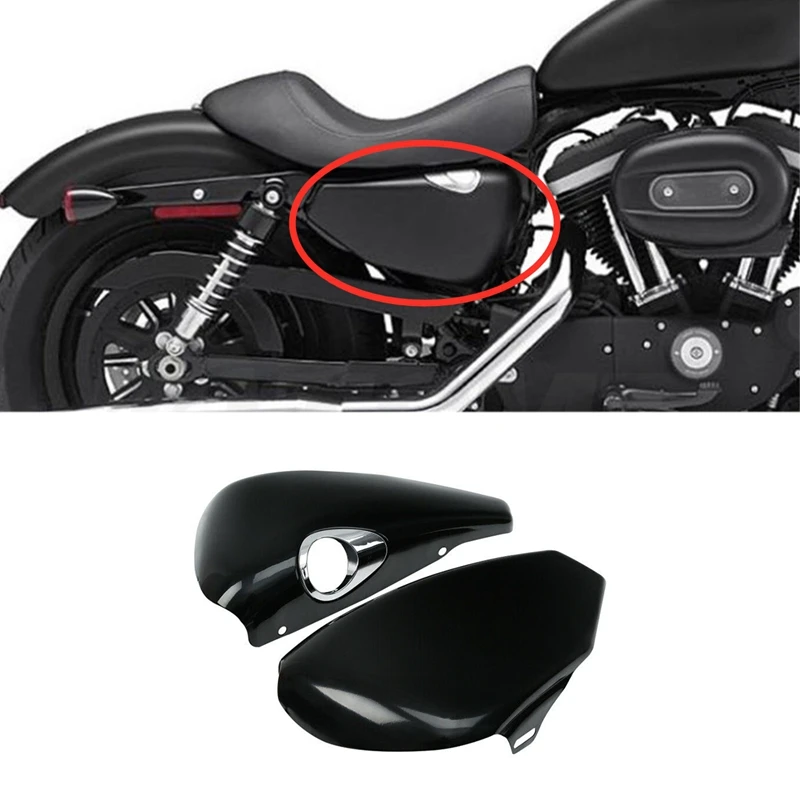 

1 Pair Left Right Side Battery Cover Fit For Sportster XL883 XL 1200 Custom 04-13
