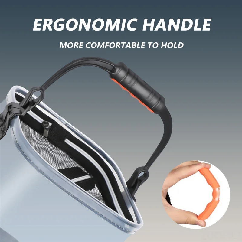 Portable Fishing Bucket Foldable With Net Cover Live Fish Bucket EVA Transparent Water Pail With Rope For Wild Fishing Tackle