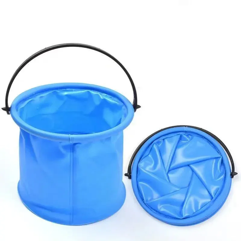 Beach Sand Play Bucket Toy Folding Collapsible Portable Bucket Gardening Tool Outdoor Pool Play Tools Toy Kid Child Summer Favor 6