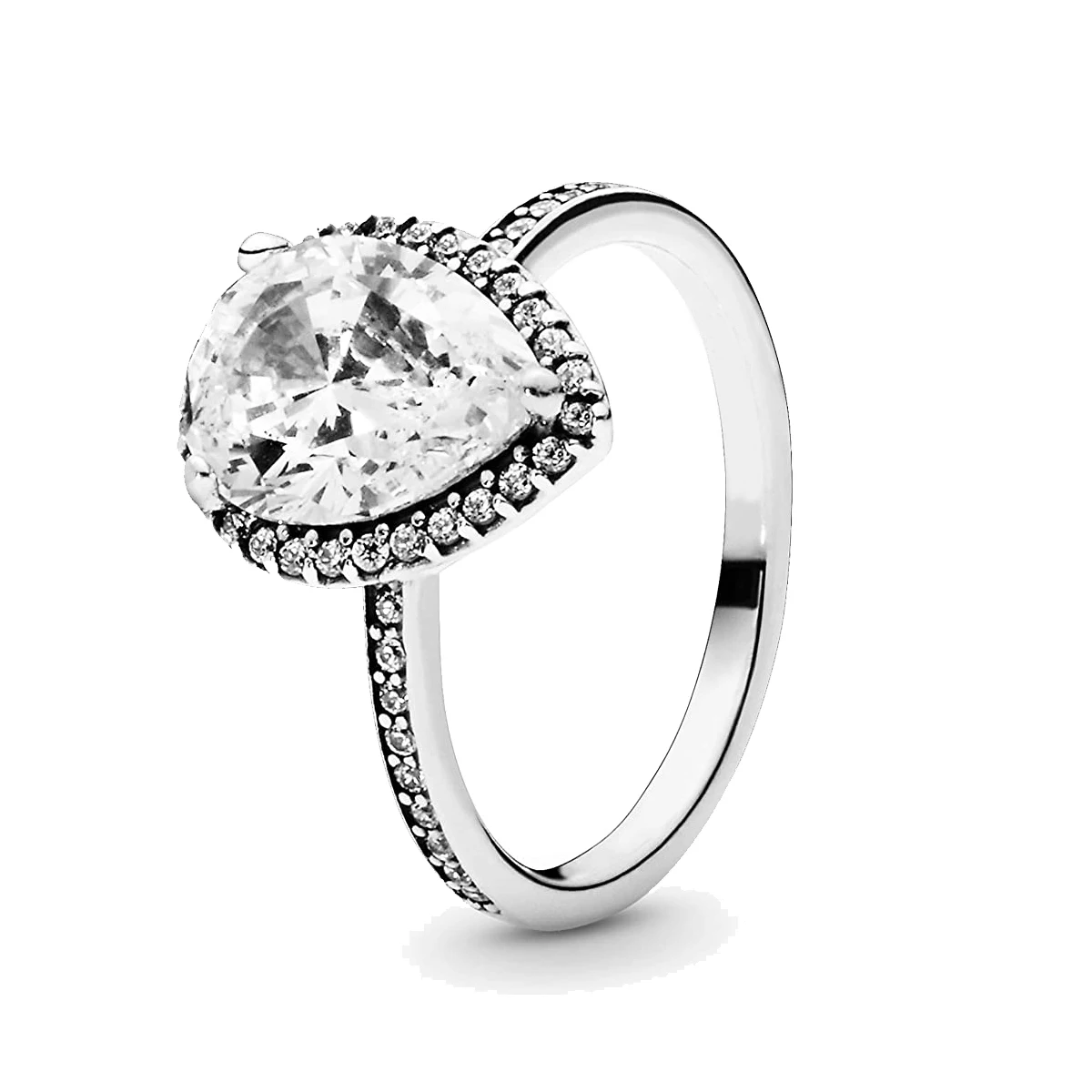 925 Sterling Silver Heart-Shaped Crown Ring Women's Jewelry