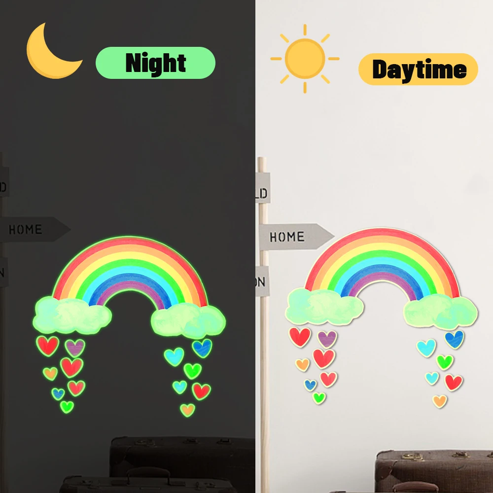 Cartoon Pattern Luminous Wall Stickers Glow In The Dark Stickers Combination Decals Baby Kids Room Bedroom Home Decoration