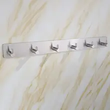 

Wall Mounted Towel Hook Self Adhesive Seamless Shower Robe Hanger Door Rack Coat Clothing Hat Heavy Load Holder Organizer 6 Hook