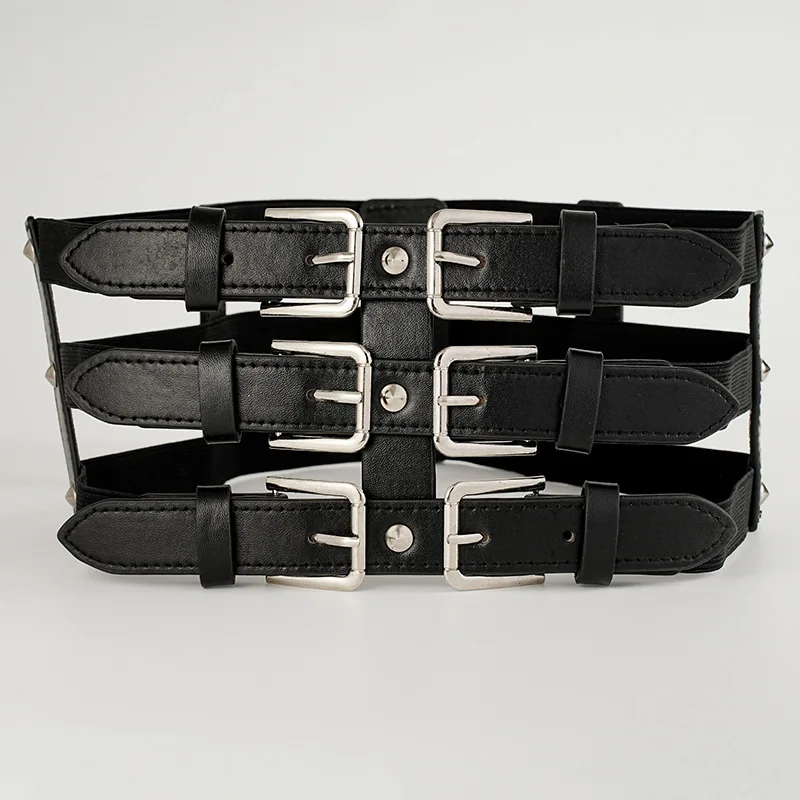 New Luxury Ladies Wide Belt Elastic Vintage Buckle Leather Wide Fashion Wild Pin Buckle Women's Belt Waist Seal Belt