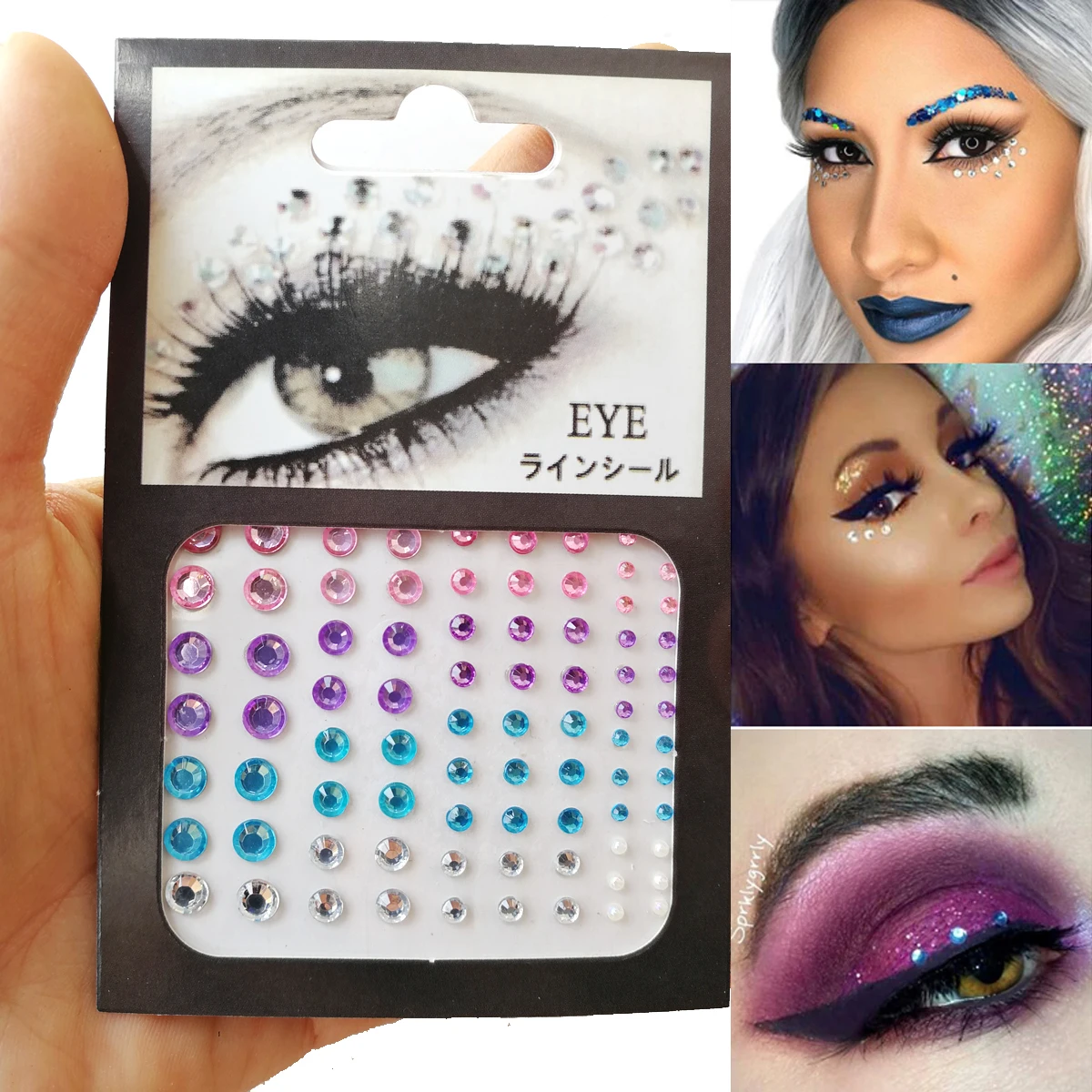 1PCS Body Face Jewels Crystal Temporary Eyes Tattoo Festival Party Body
