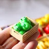 1/6 1/12 Scale Mini Simulation Fruit Plate Wooden Frame Grape Banana Strawberry Apple Dollhouse Kitchen Decoration Toys 2