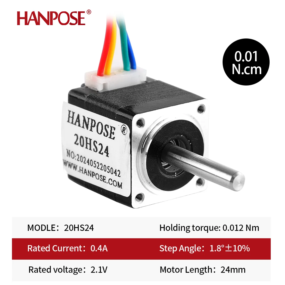 20 Series Motor Nema8 Stepper motor 24mm 0.8A 12mN.m 1.8 degrees 20HS24 step motor for mini cnc 3D printer stepper motor