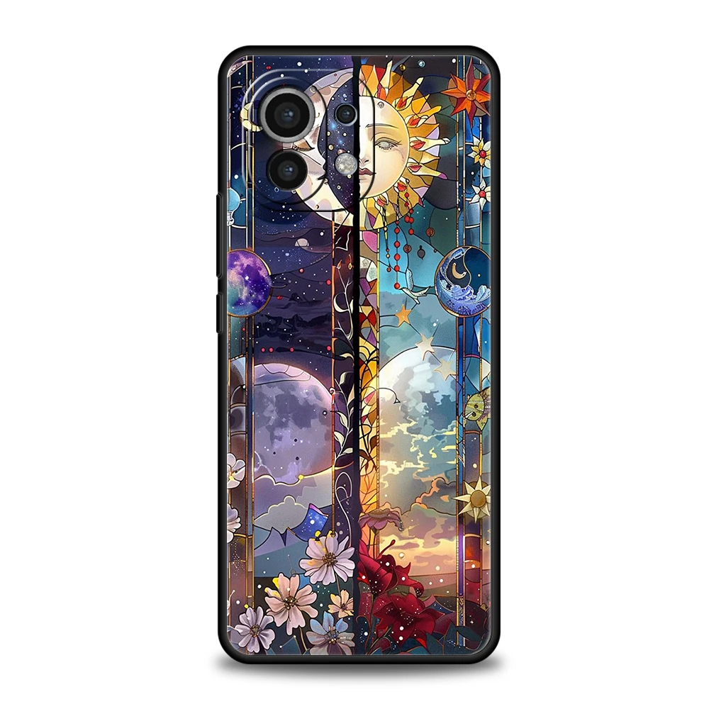 Elegant Sun and Moon Glass Pattern Phone Case - Soft TPU Cover