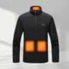 Men'S Winter Warm Fleece Jacket Solid Smart Heat Coat Outdoor Coat Thermal Usb Electric Battery Long Sleeves Heating Jackets 1