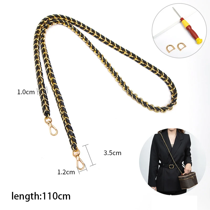 WUTA 110cm Bag Strap for LV Petit Sac Plat Bags 100% Genuine Leather Bag  Chain DIY Purse Chains Replacement Shoulder Strap - AliExpress