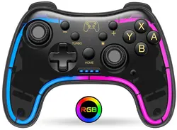 Enhanced RGB Wireless Game Controller with Turbo and Wake - up Function, Multi - Platform & App Control, Transparent Design (Transparent - Black)