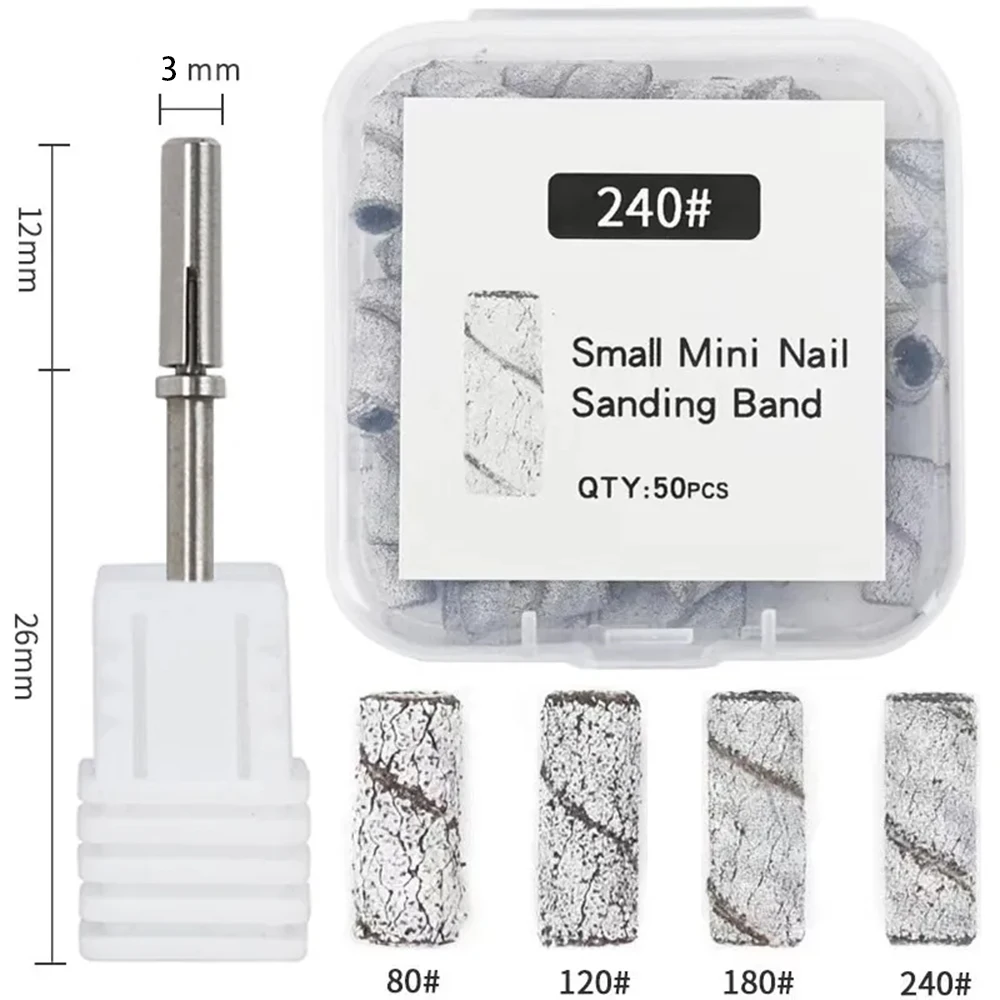 

New 3MM Mini Zebra Sanding Bands Nail Drill Bits Foot Care Polishing Manicure Gel Polish Accessories Manicure Mini Sand Bands