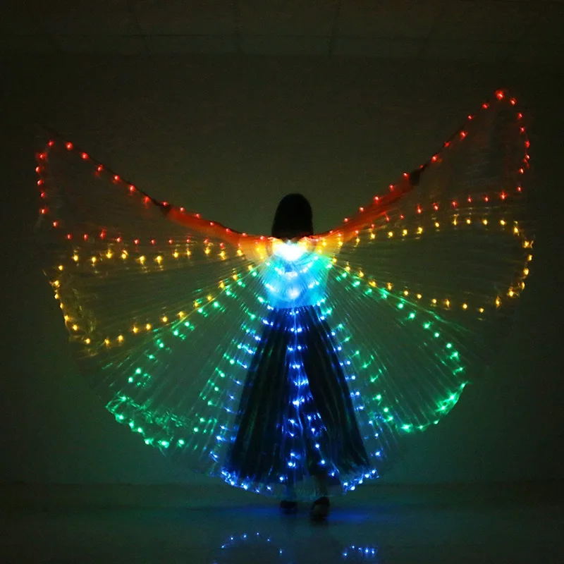 

Новинка Реквизит для исполнения танца живота женские аксессуары для танца для девушек Светодиодные Крылья для ди-Джея костюм со светодиодами в виде бабочки