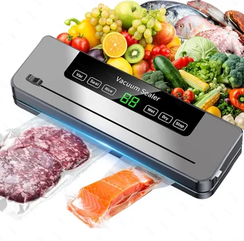 Portable Kitchen Food Saver Vacuum Sealer Machine Household Home Touch Button Dry/Wet Built-in Cutter Kitchen Food Sealing 1