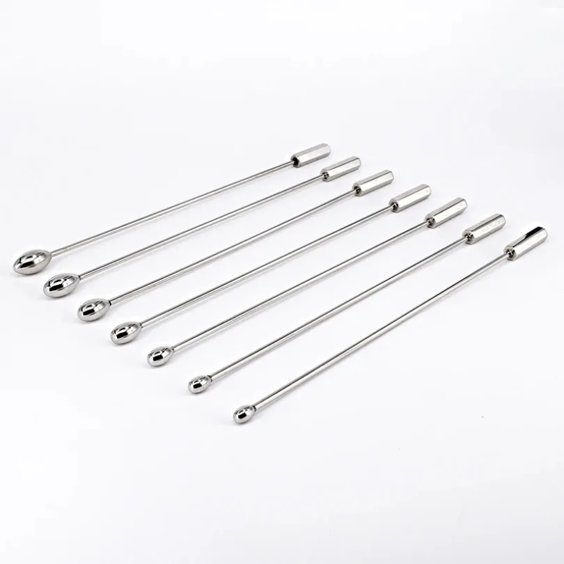 SODANDY 7PCS Penis Plug Urethral Stretcher Dilators Stainless Steel Urethra Sound Sex Products Stretching Male Chastity Device