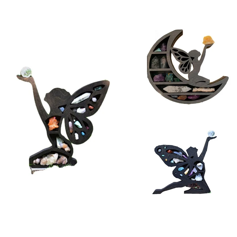 

1Pcs Small Ornaments Shelf Model Storage Rack Crystal Stone Storage Shelf Home B