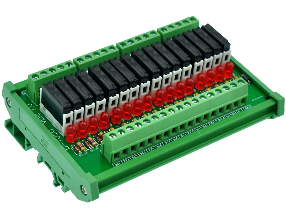 

CZH-LABS Slim DIN Rail Mount DC5V Sink/NPN 16 SPST-NO 5A модуль реле мощности, APAN3105