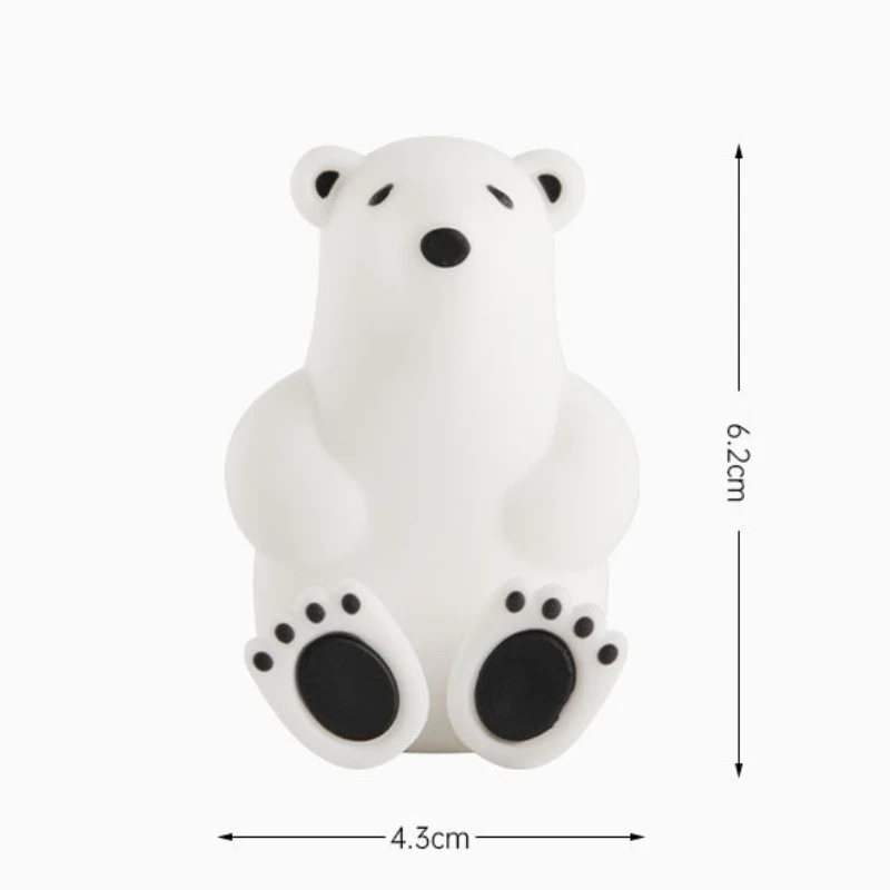 Adorable Polar Bear Toothbrush Holder Wall Mounted Suction Cup Racks Creative Perforation-free Leather Band Mask Plug Storage Bathroom Shelf Rack Wall Shelf Organizer Bathroom Storage Rack Storage Rack Wall Shelf