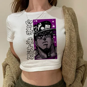 Jojo Bizarre Adventure crop top Grunge babydoll harajuku summer gyaru cropped 2000s cute teens tees