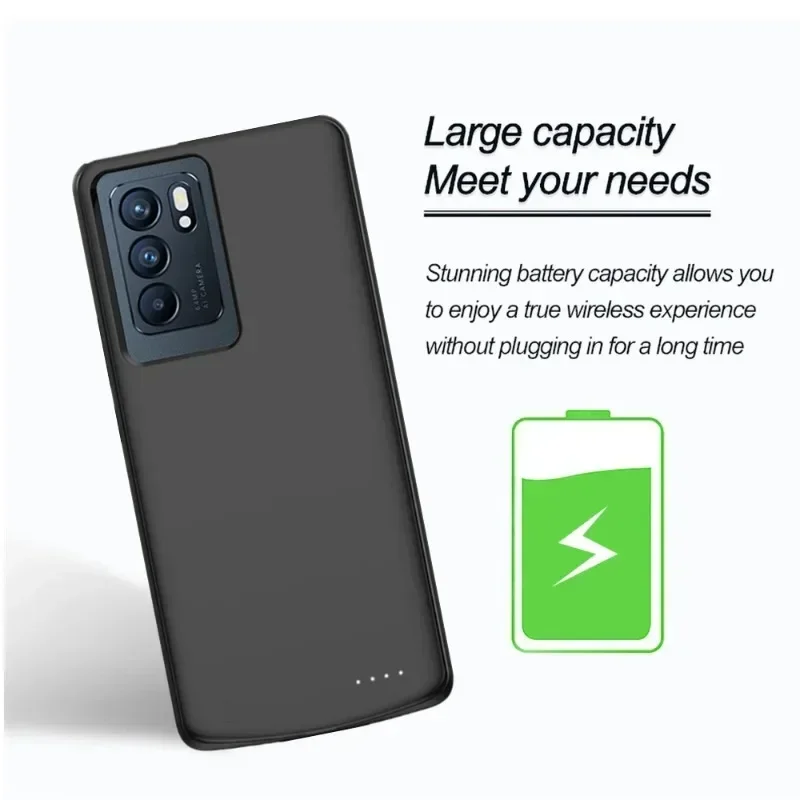 10000mAh 배터리 케이스 휴대용 보조배터리 커버 (OPPO Reno 6 Pro Plus용) 보조배터리 커버 (OPPO Reno 6 Pro+용) 충전 케이스