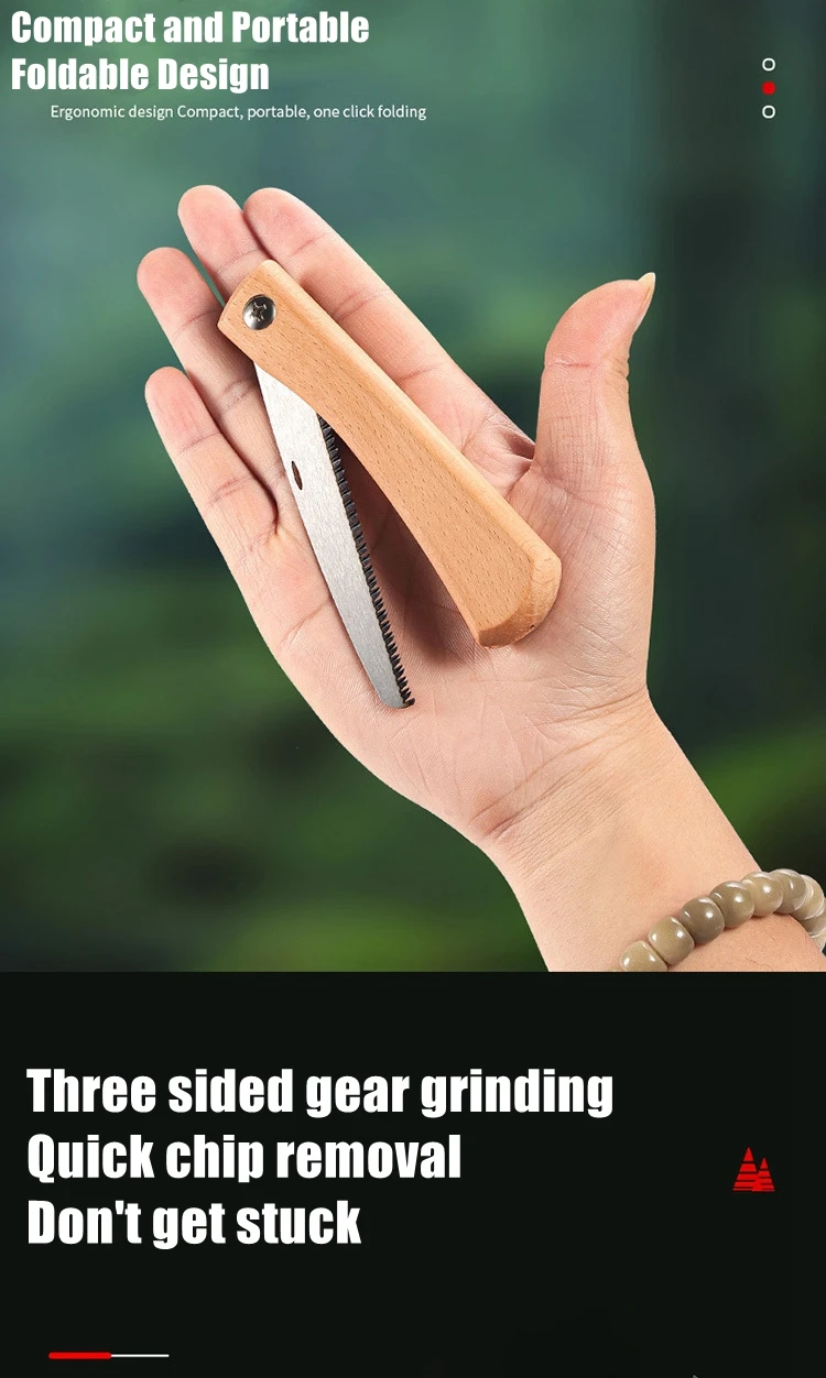Folding Mini Hand Saw Non-slip Wooden Handle Pull Foldable Saw Flush Cut Trim Saw For Handsaw Woodworking Plastic Cutting Tool