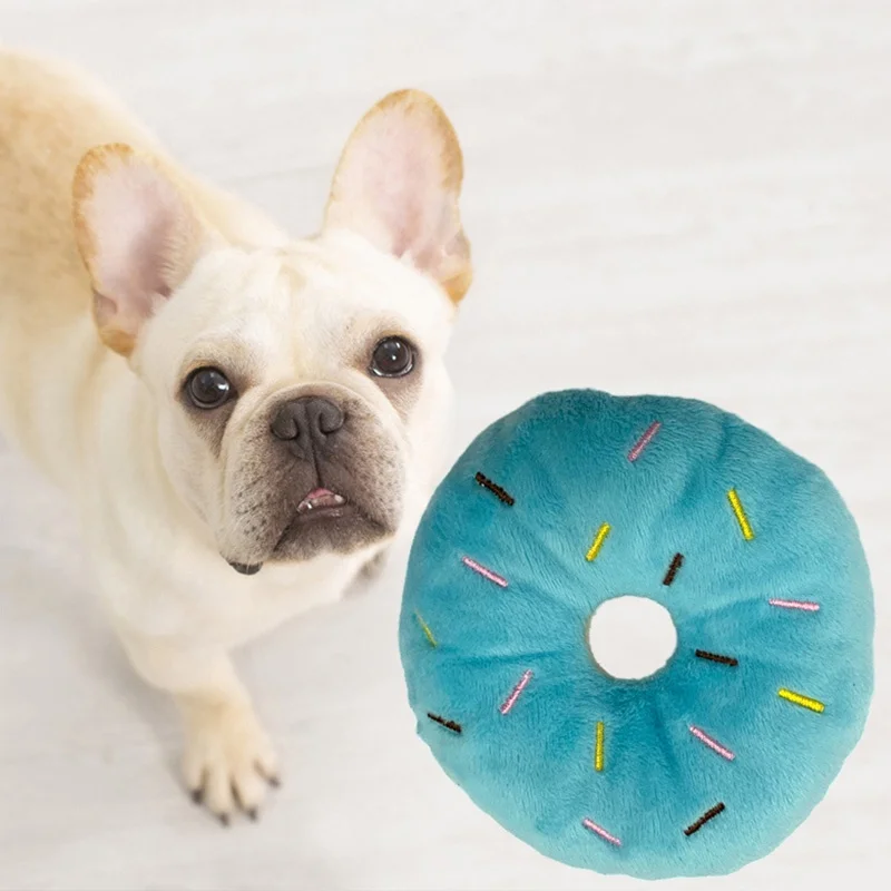 Dog Plush Sound Toys Bite-resistant Clean Dog Chew Puppy Training Pet pet dog cute plush squeaky bone bite resistant clean dog chew puppy training toy soft fruit seafood cake vegetable pet supplies