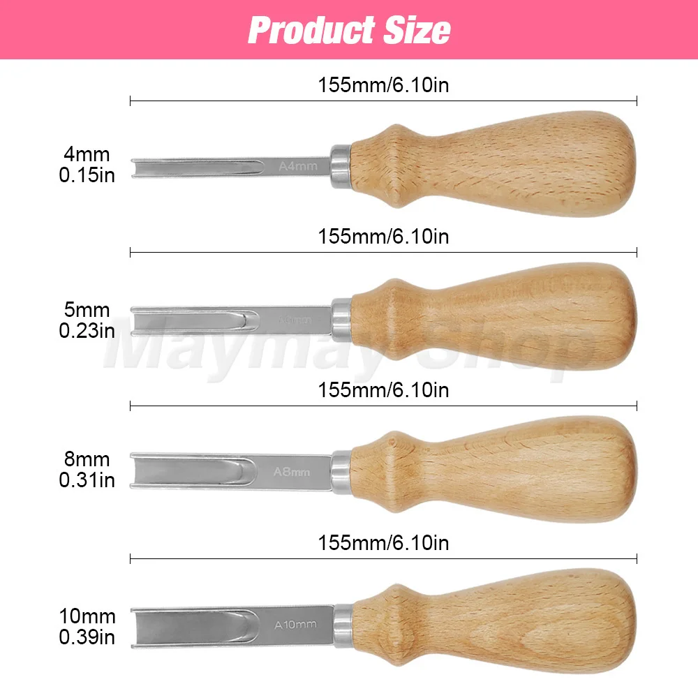 Practical Leather Craft Edge Beveler Skiving Beveling Handmade Cutting Tool Hand Trimming Cutting Wood Handles DIY Leathercraft