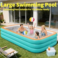 Piscine gonflable durable pour toute la famille, pour jardin, cour ou intérieur (vert) 1